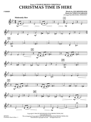 Christmas Time Is Here (arr. Michael Sweeney) - F Horn