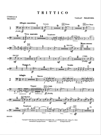 Trittico: Cymbals