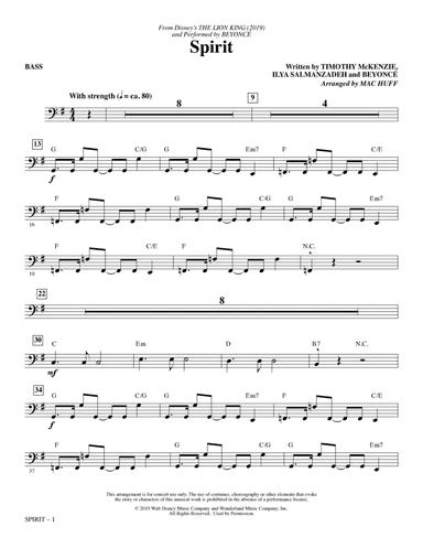 Spirit (from The Lion King 2019) (arr. Mac Huff) - Bass