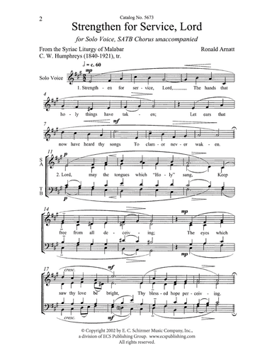 Strengthen for Service, Lord (Downloadable)