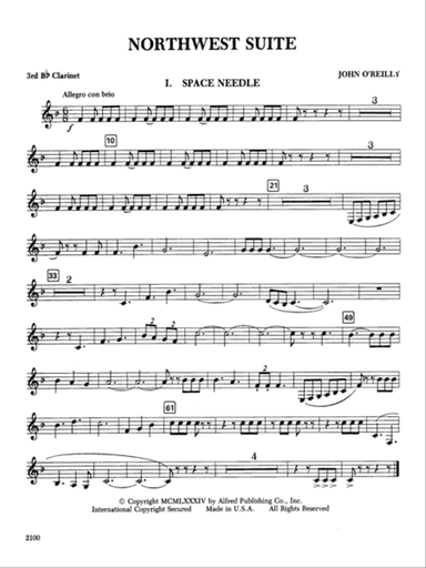 Northwest Suite: 3rd B-flat Clarinet