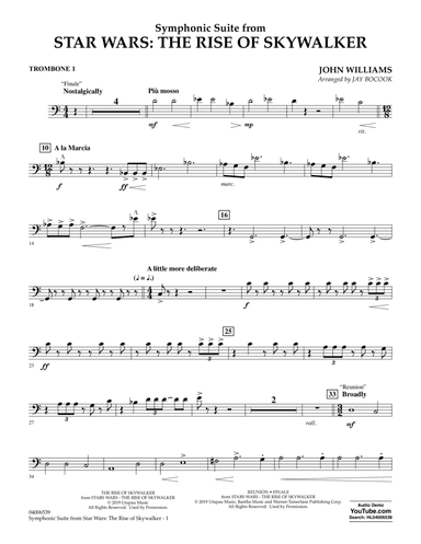 Symphonic Suite from Star Wars: The Rise of Skywalker (arr. Bocook) - Trombone 1