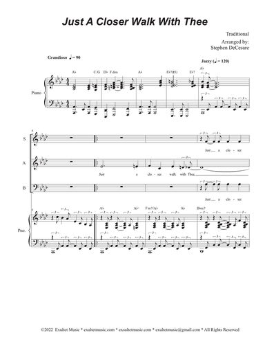 Just A Closer Walk With Thee (Vocal Trio - (SAB)