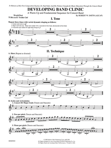 Developing Band Clinic (A Warm-Up and Fundamental Sequence for Concert Band): WP E-flat Tuba T.C.