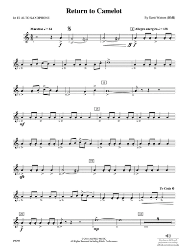 Return to Camelot: E-flat Alto Saxophone