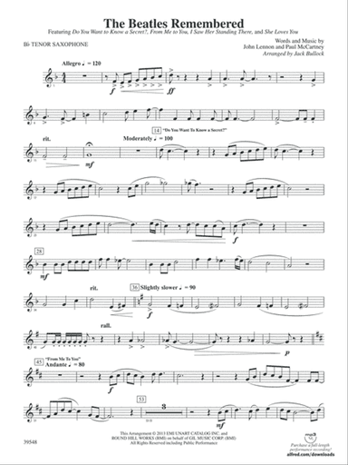 The Beatles Remembered: B-flat Tenor Saxophone