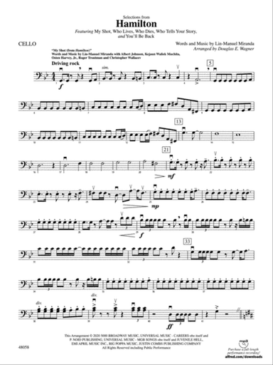 Selections from Hamilton: Cello