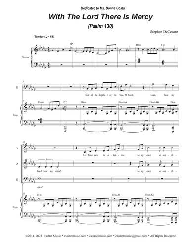 With The Lord There Is Mercy (Psalm 130) (Vocal Trio - (SAB)