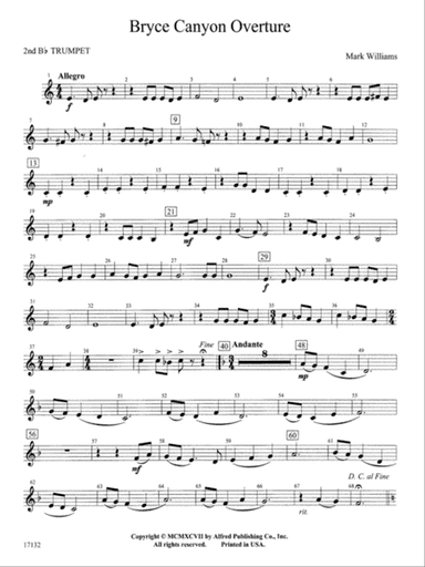 Bryce Canyon Overture: 2nd B-flat Trumpet