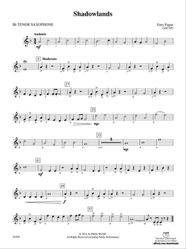 Shadowlands: B-flat Tenor Saxophone
