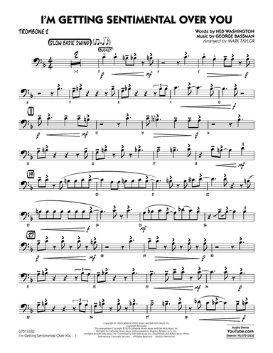 I'm Getting Sentimental Over You (arr. Mark Taylor) - Trombone 2