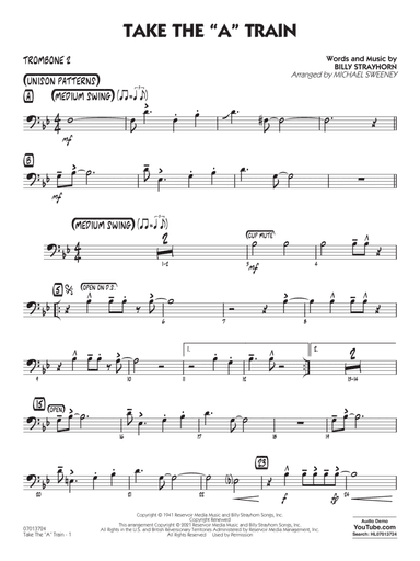 Take the "A" Train (arr. Michael Sweeney) - Trombone 2
