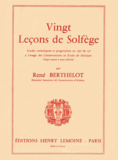 Lecons de solfege (20) en cle de sol sans accompagnement