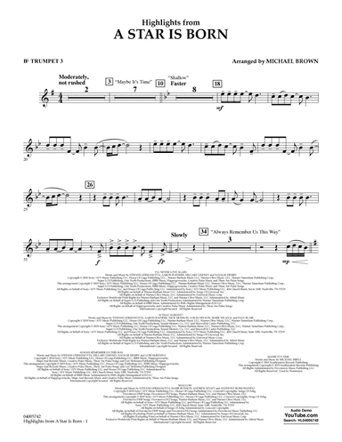 Highlights from A Star Is Born - Bb Trumpet 3