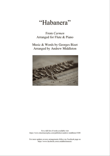 Habanera from Carmen arranged for Flute and Piano