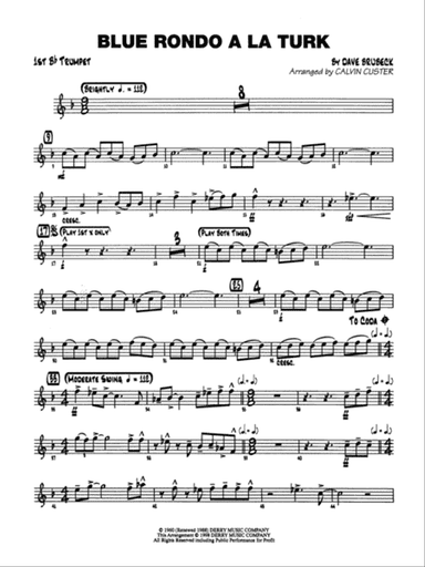 Blue Rondo ala Turk: 1st B-flat Trumpet