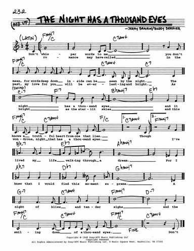 The Night Has A Thousand Eyes (Low Voice)