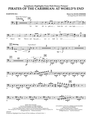 Highlights from Pirates of the Caribbean: At World's End (arr. Jay Bocook) - Baritone B.C.