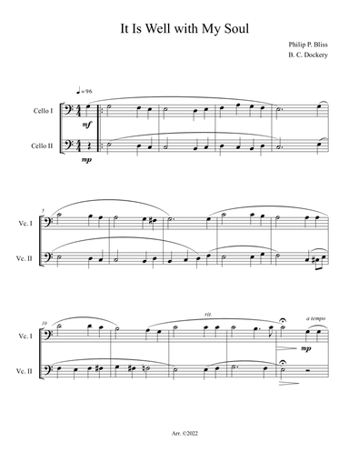 It Is Well with My Soul (Cello Duet)