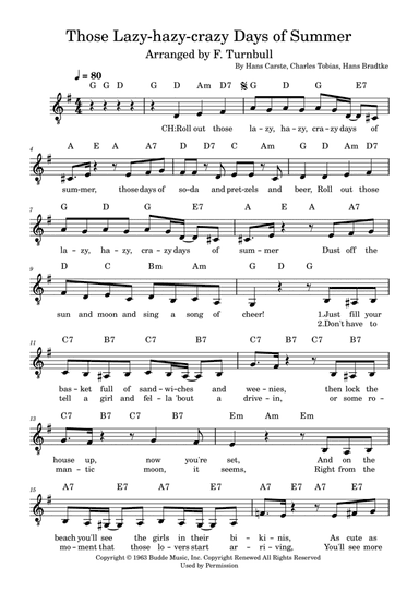 Those Lazy-hazy-crazy Days Of Summer