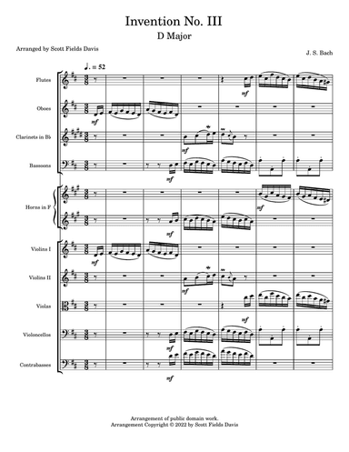 Bach Invention No. 3 for Orchestra