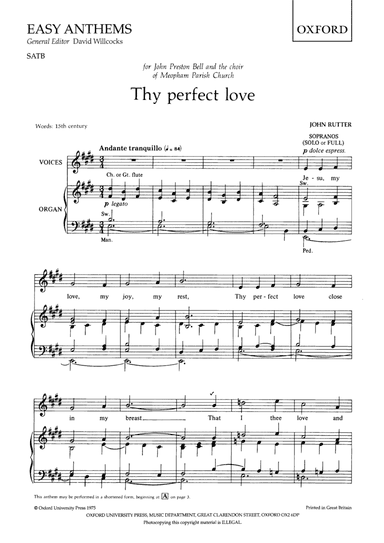 Thy perfect love