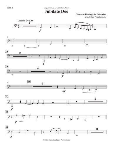 Jubilate Deo (Double Quintet) - Tuba 2