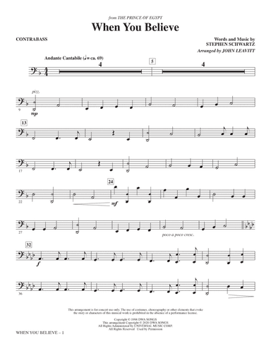When You Believe (from The Prince Of Egypt) (arr. John Leavitt) - Contrabass