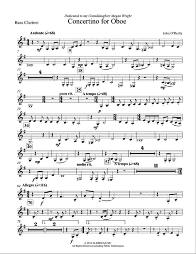 Concertino for Oboe: B-flat Bass Clarinet