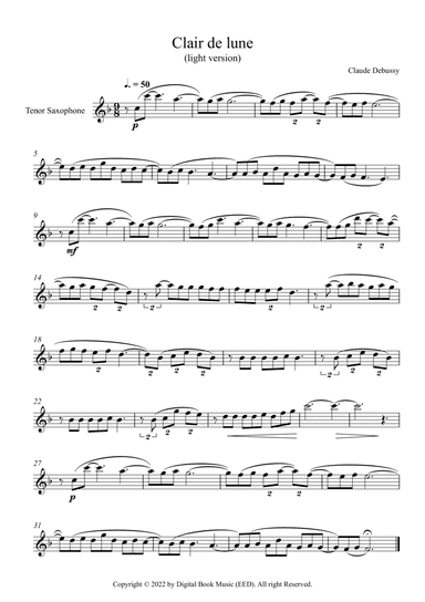 Clair de lune - Claude Debussy (Tenor Sax)